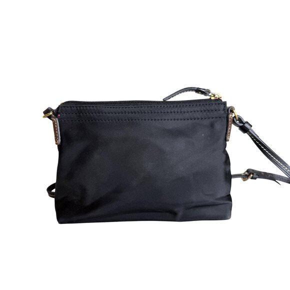 Vintage Dooney and Bourke Black Nylon Crossbody Pouchette Bag with Neon Pink Lin - Picture 4 of 7